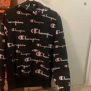 champion black hoodie great condition